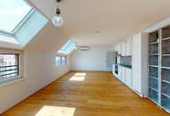 Moderne Dachgeschosswohnung, klimatisiert und gut geschnitten