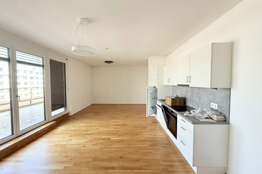 geräumige 2-Zimmer Dachgeschosswohnung mit großer Terrasse und en suite Badezimmer- ab sofort verfügbar, Wohnung-miete, 1.149,00,€, 1220 Wien 22., Donaustadt