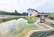 Einfamilienhaus mit großem Garten und Schwimmteich