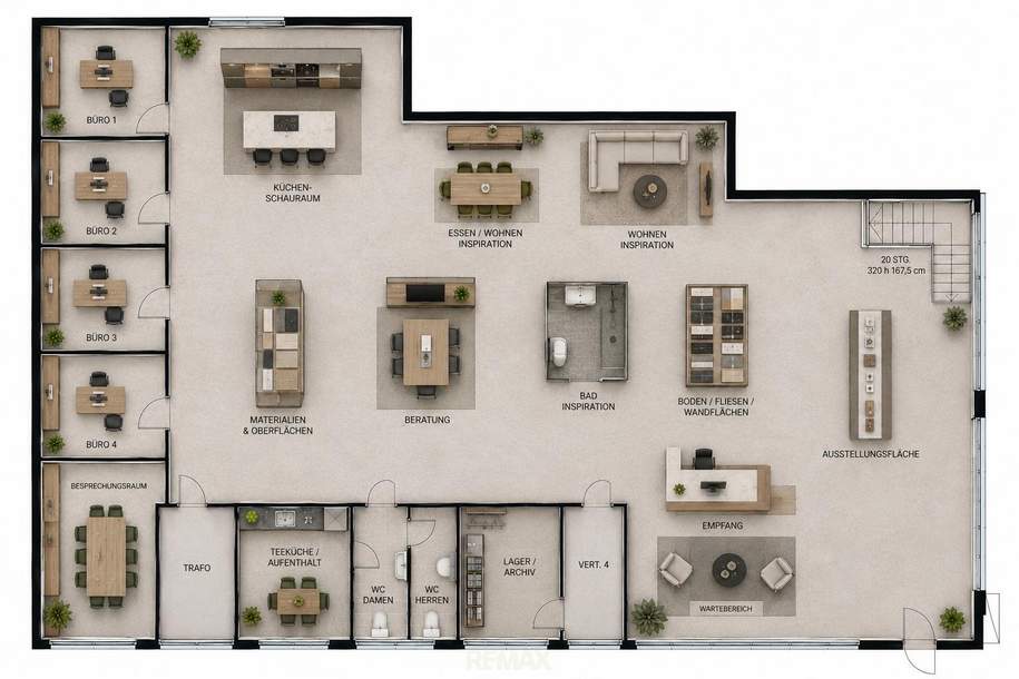 Gewerbeimmobilie in Klagenfurt – 638 m² für Praxis, Büro, Schulung, Showroom und mehr, Gewerbeobjekt-miete, 4.245,00,€, 9020 Klagenfurt(Stadt)