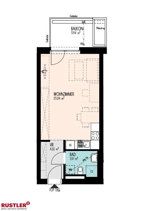 Moderne 1-Zimmer-Wohnung mit Balkon & Fernblick | Reininghaus Graz