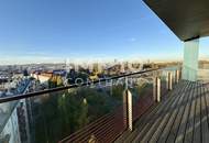 TOP-Ausblick: City mit Stephansdom, Donaukanal, Prater. Concierge, Party & BBQ Lounge, Pool usw.