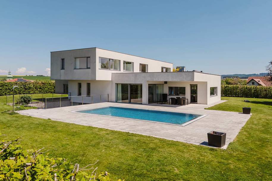 ARCHITEKTENTRAUM MIT WEITLÄUFIGEM GRUNDSTÜCK! Moderne Villa nahe Ried, Haus-kauf, 1.890.000,€, 4921 Ried im Innkreis