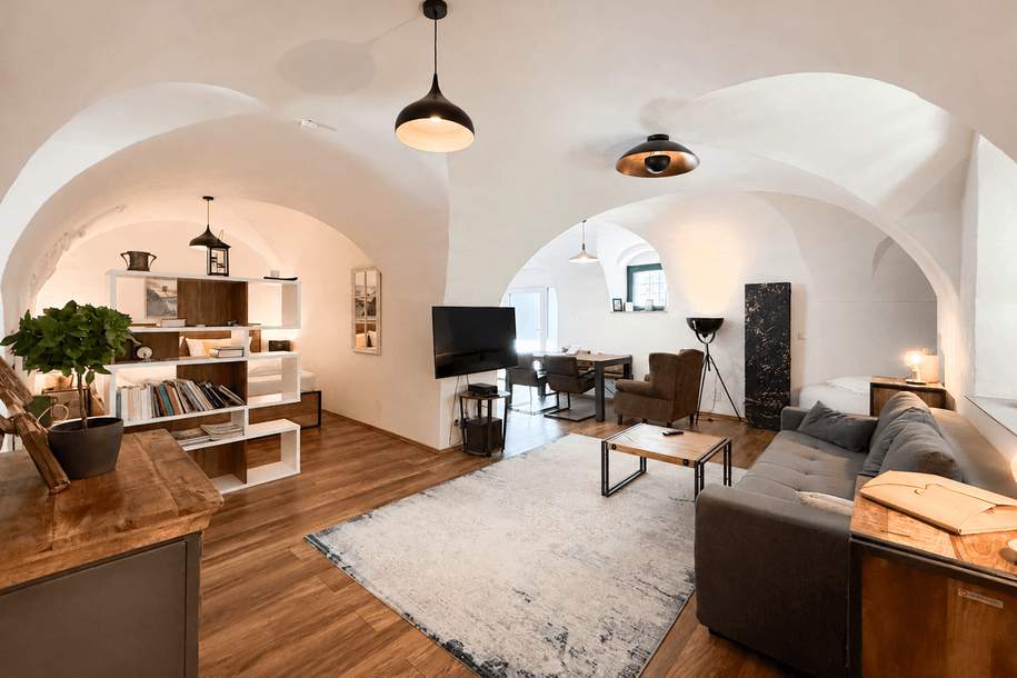 Wohnen im historischen Hoferhaus Bad Aussee – 1-Zimmer-Erdgeschosswohnung | Ferien & ZWS möglich | Top 3, Wohnung-miete, 1.200,00,€, 8990 Liezen