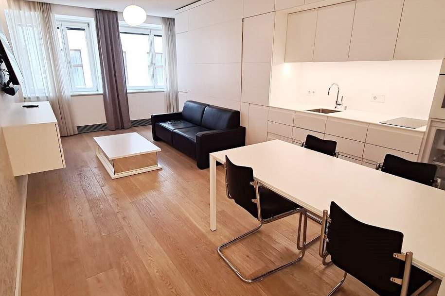 STEPHANSPLATZ-NÄHE, möbliertes 35 m2 Apartment, 1 Zimmer, Kochnische, Duschbad, Parketten, 3. Liftstock, Rotenturmstraße, Wohnung-miete, 947,97,€, 1010 Wien 1., Innere Stadt