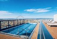 Luxuriöse Wohnung mit 15 m2 großem Balkon in einem mehrstöckigen Premiumgebäude + Tiefgaragenplatz! Pool! 3. Bezirk. U3