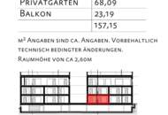 Gartenwohnung - Erstbezug! 3 Zimmer mit Balkon &amp; Privatgarten – ideal für Paare &amp; Familien