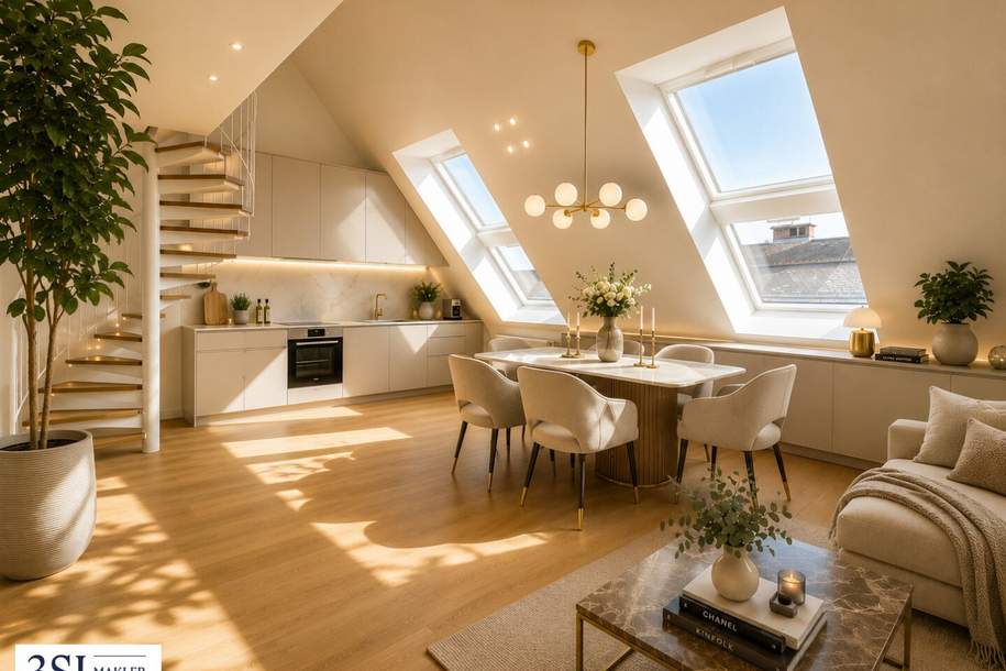 Lichtdurchflutende Dachgeschoß-Maisonette Wohnung in Top Lage, Wohnung-kauf, 519.000,€, 1040 Wien 4., Wieden