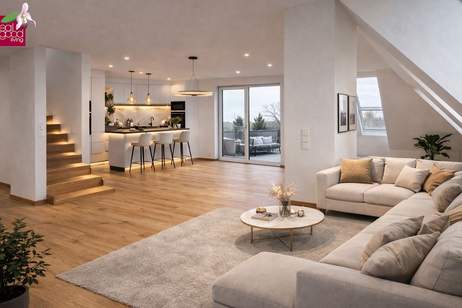 Erstbezug | Exklusive 4-Zimmer Dachterrassenwohnung 128 m² mit Lift direkt in die Wohnung | Nähe Lobau &amp; Mühlwasser | 1220 Wien, Wohnung-kauf, 1.300.000,€, 1220 Wien 22., Donaustadt