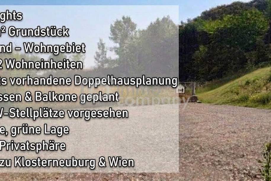 Attraktives Bauland mit Projektplanung nahe Klosterneuburg, Grund und Boden-kauf, 310.000,€, 3413 Tulln