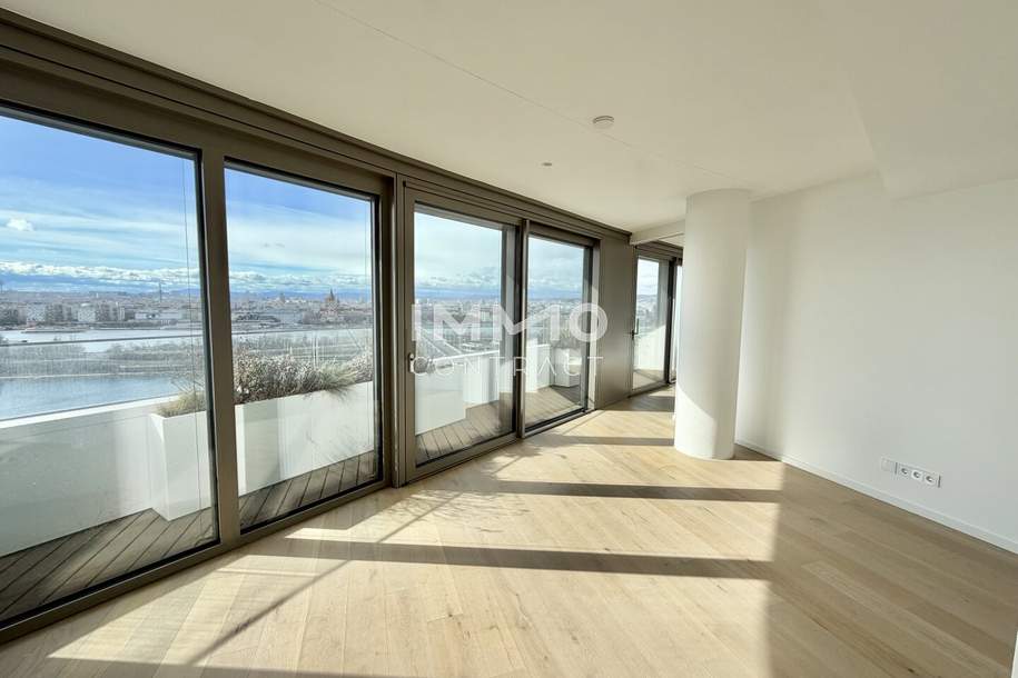 Den schönsten Ausblick auf Stephansdom, Prater &amp; Neue Donau: Doorman, Gym, Pool, Wellness - LUXUS WOHNEN, Wohnung-miete, 2.300,00,€, 1220 Wien 22., Donaustadt