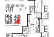 Moderne 3-Zimmer-Dachgeschosswohnung mit fünf Terrassen – klimatisiert – in der Koloniestraße!