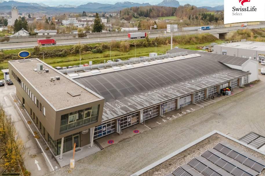 Produktionshalle/Lagerhalle in ausgezeichneter Lage, direkt an der Autobahn mit sichtbarer Werbefläche, Gewerbeobjekt-miete, 1.915,80,€, 4655 Gmunden