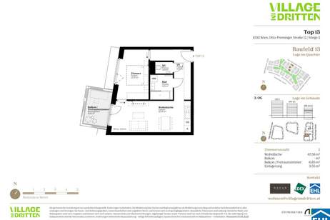URBAN DAHEIM - VILLAGE IM DRITTEN, Wohnung-kauf, 352.000,€, 1030 Wien 3., Landstraße