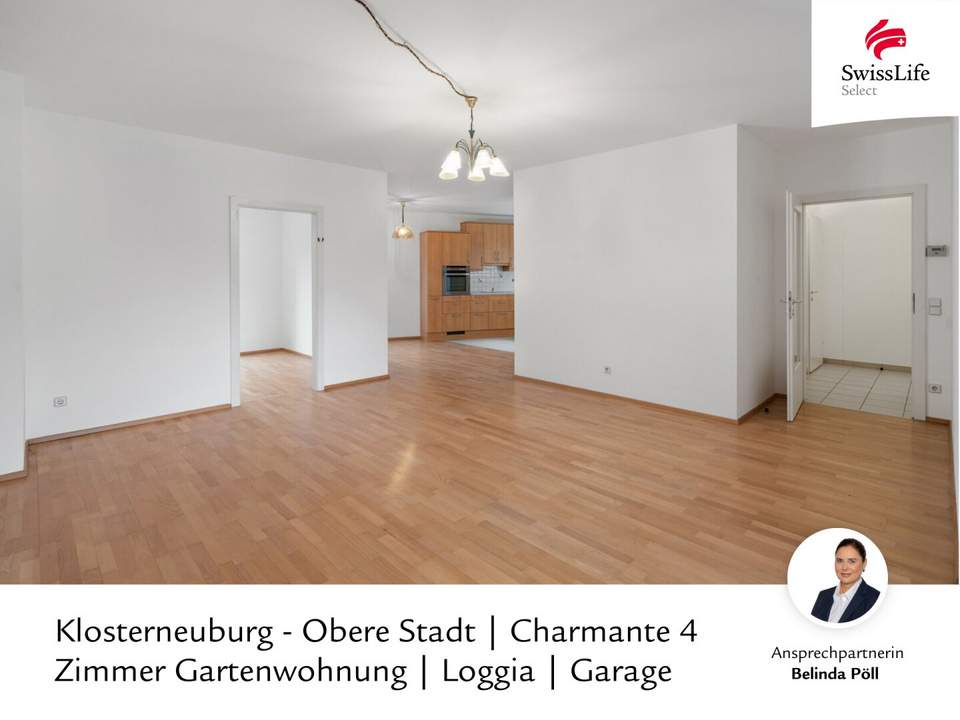 Klosterneuburg - Obere Stadt | Charmante 4 Zimmer Gartenwohnung | Loggia | Garage