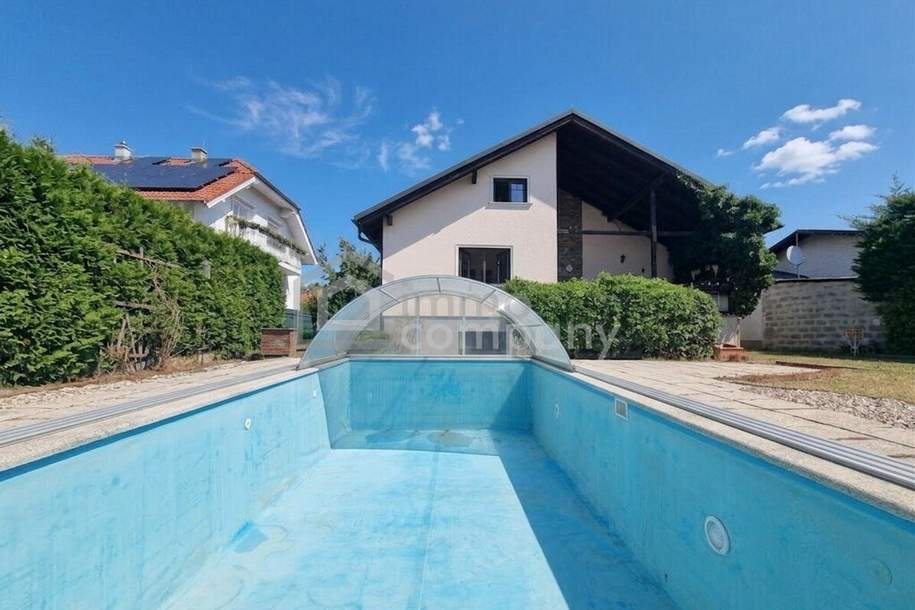 Charmantes Einfamilienhaus mit 8m Pool, 25m² Terrasse und viel Platz, Haus-kauf, 470.000,€, 2601 Wiener Neustadt(Land)