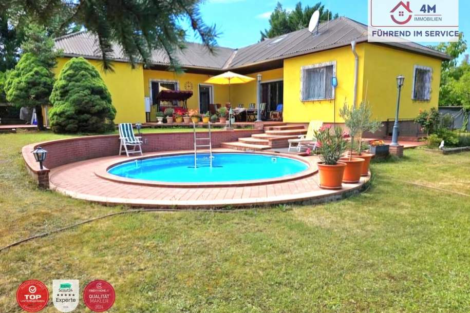 Bungalow Haus mit ausserordentlich großem Garten und Swimmingpool, Haus-kauf, 749.000,€, 2231 Gänserndorf