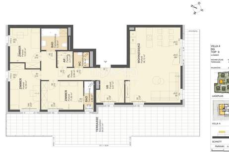KREMSER WOHNDOMIZIL4Zi- 104qm Penthouse - Eigentum, Lift, Tiefgarage, in beliebter Grünruhelage, Wohnung-kauf, 265.000,€, 3500 Krems an der Donau(Stadt)