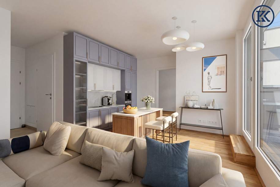 Neubauwohnung im Grünen – moderne 2-Zimmer-Wohnung mit Terrasse im Herzen von Aspern, Wohnung-kauf, 250.000,€, 1220 Wien 22., Donaustadt
