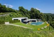 Luxus-Wohnhaus mit Schwimmteich in traumhafter Ruhe-/ & Aussichtslage im Rosental