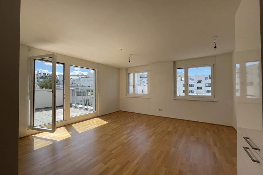 "Over the top" - wunderschöne, klimatisierte Terrassenwohnung (4-25)! ABENDSONNE!, Wohnung-miete, 1.294,01,€, 1210 Wien 22., Donaustadt