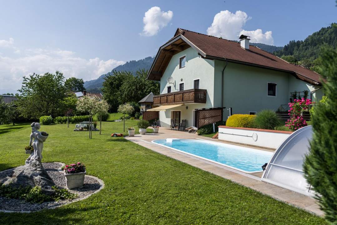 NEUER PREIS: Ein Traum am Obermillstätter Sonnenplateau - Landhaus, Pool und herrlicher Garten