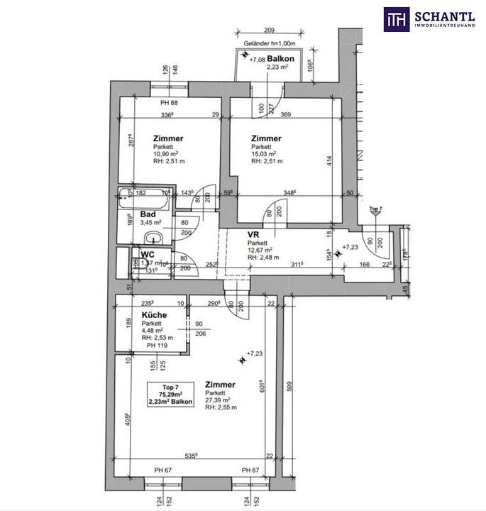 Jetzt besichtigen - Preisreduktion! Erstbezug nach Sanierung: Moderne Stadtwohnung in zentraler Lage in Graz: 75 m² - 3 Zimmer - Balkon - neue Küche! PROVISIONSFREI!