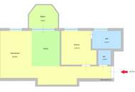 Rotenmühlgasse - hofseitiger 2 Zimmer Neubau mit Balkon zu vermieten