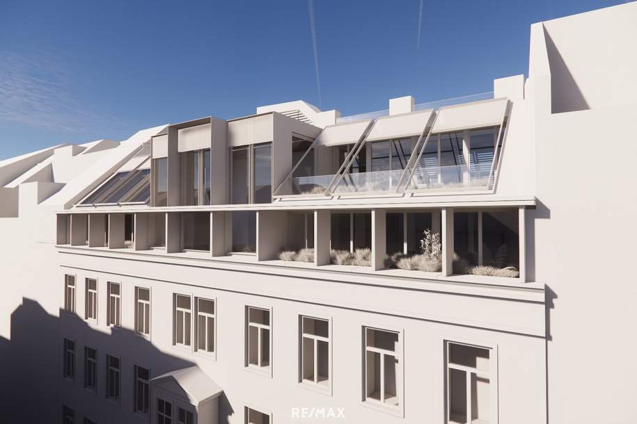 Wohnungspaket im Dachgeschoss mit Aufstockungspotential an der Mariahilfer Straße, Wohnung-kauf, 1.290.000,€, 1060 Wien 6., Mariahilf