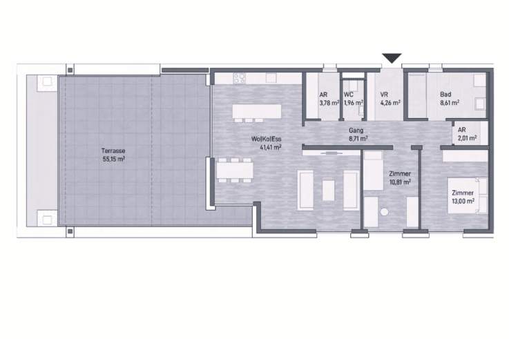 Graz, Jakomini! Neubauprojekt: Exklusive Eigentumswohnung (94m²) mit Terrasse! Provisionsfrei, Wohnung-kauf, 714.703,€, 8010 Graz(Stadt)