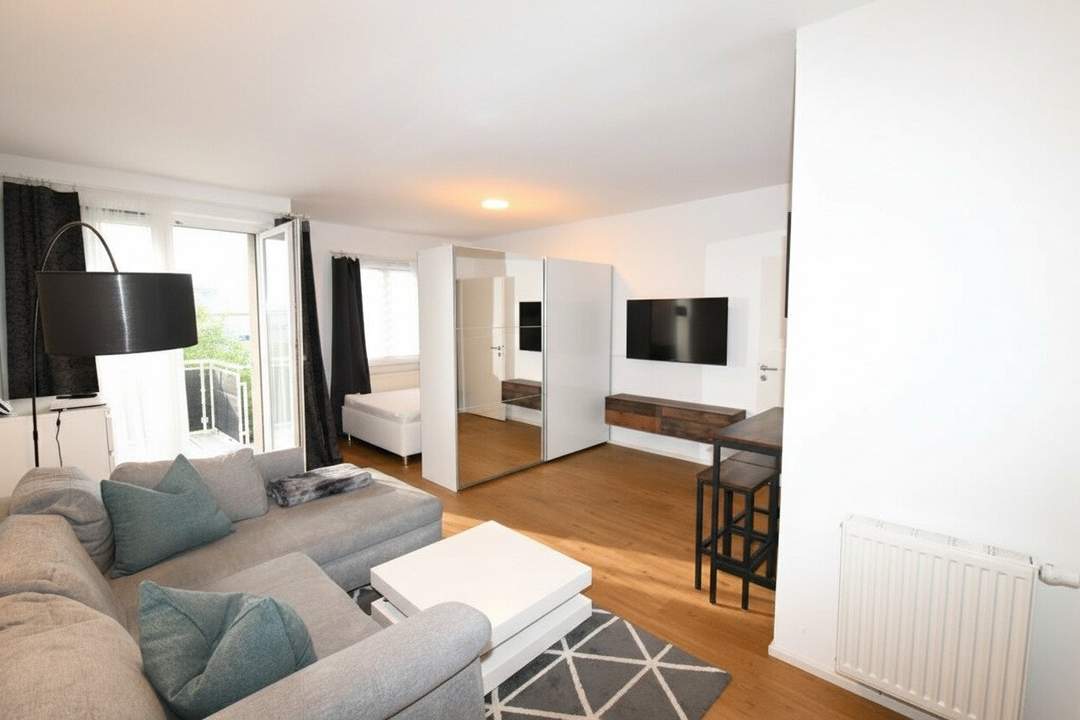 Tolle Lage! 1 Zimmer Wohnung mit Loggia &amp; Autoabstellplatz- möbliert