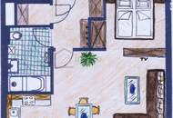 Moderne 1-Zimmer Anlegerwohnung mit Garage!