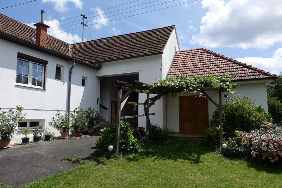 2 Häuser, idyllischer Garten mit Quelle, Brunnen, schöner Innenhof und Garage!, Haus-kauf, 195.000,€, 7411 Oberwart