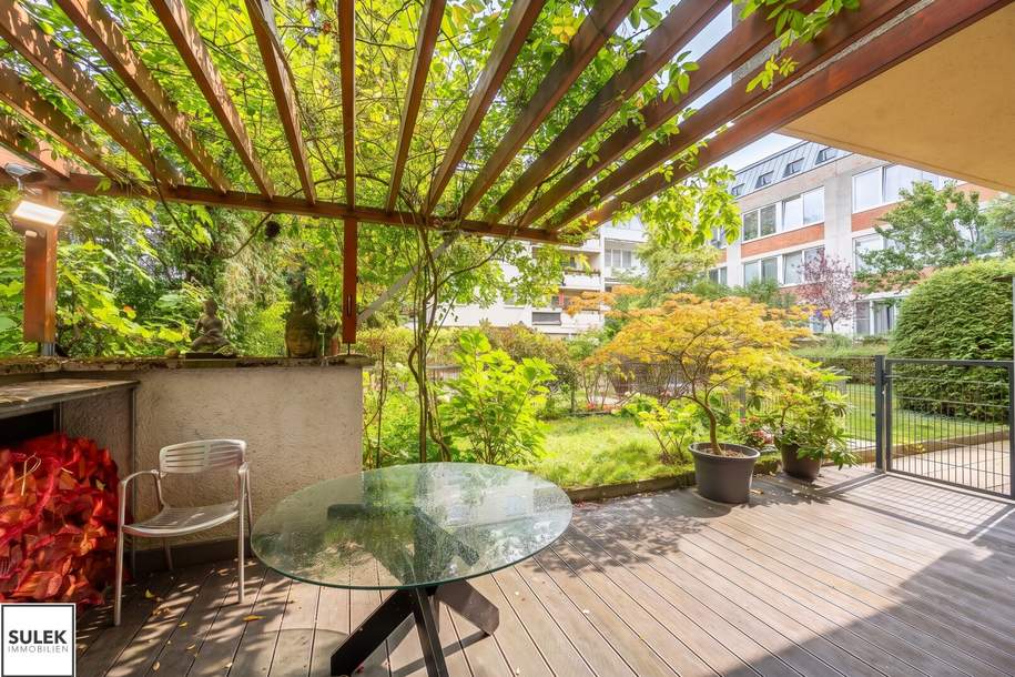 Architektenwohnung in Gersthof – 3 Zimmer im 1. Stock mit eigenem Garten, Terrasse und Loggia, Lift, offener Kamin, hochwertigster Ausstattung, Wohnung-kauf, 899.000,€, 1180 Wien 18., Währing