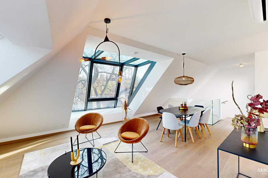 ZUR SCHÖNEN AGNES – Erstbezug: Großzügige 5-Zimmer-Dachgeschoss-Maisonette mit Dachterrasse in Sievering // PROVISIONSFREI, Wohnung-kauf, 1.350.000,€, 1190 Wien 19., Döbling