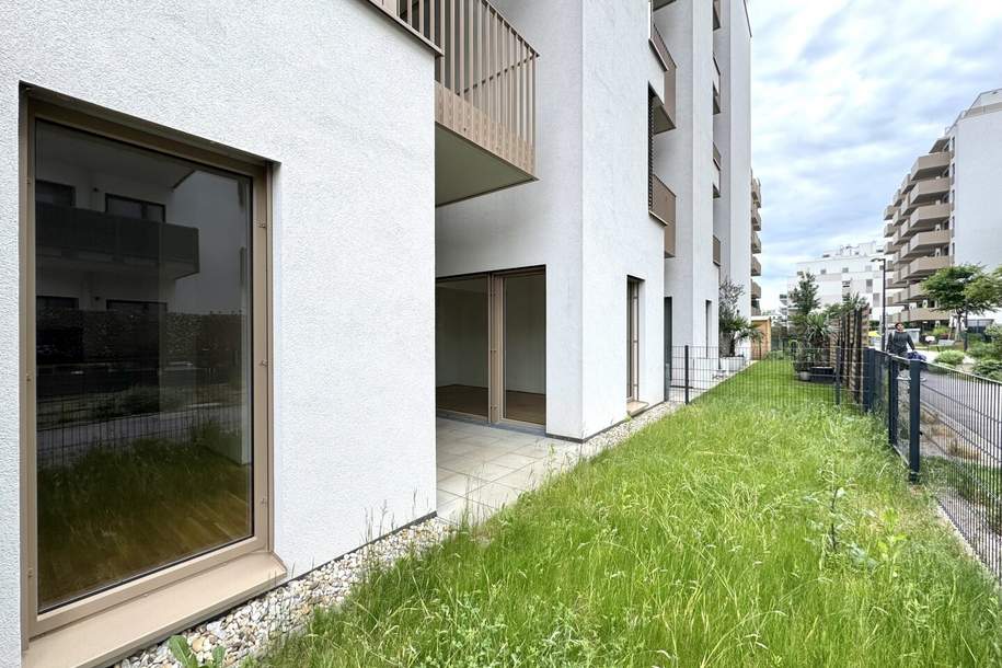 2-Zimmer Gartenwohnung mit Flair - Über 3 Meter hohe Decken, Wohnung-miete, 999,00,€, 1220 Wien 22., Donaustadt