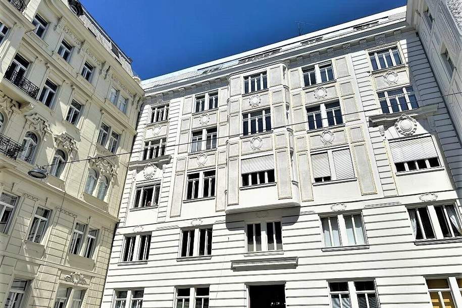 MÖLLWALDPLATZ, U1-Nähe, gepflegte 90 m2 Altbau, 3 Zimmer, Extraküche, 2er-WG-geeignet, Parketten, Flügeltüren, Wohnung-miete, 1.736,15,€, 1040 Wien 4., Wieden