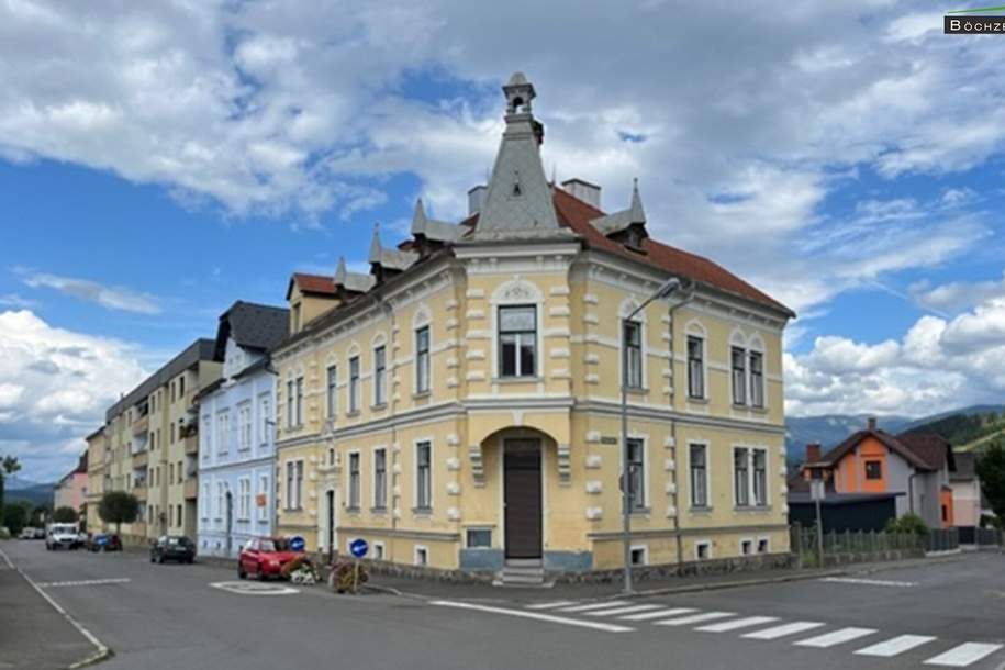 Altbau-Villa mit prunkvoller Fassade in Knittelfeld zur Sanierung mit Garten und Parkplatzmöglichkeiten, Haus-kauf, 316.800,€, 8720 Murtal