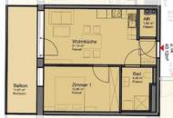 Günstige Neubauwohnung mit MEGA-SÜD-BALKON (11,87m²) nahe Akademiepark