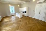 MÖLLWALDPLATZ, U1-NÄHE, 124 m2 ALTBAU, Wohnküche, 2 Zimmer, klimatisiert, 2 Bäder, Parketten, Loggia, 1. Liftstock, provisionsfrei