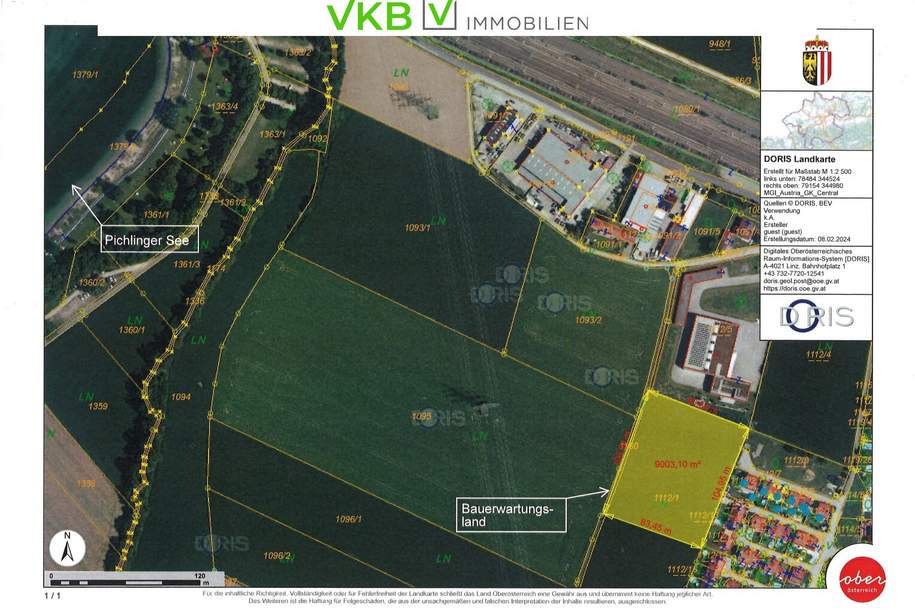 Bauträger aufgepasst! Bauerwartungsland beim Pichlinger See, Grund und Boden-kauf, 1.350.000,€, 4481 Linz-Land