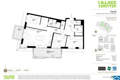 URBAN DAHEIM - VILLAGE IM DRITTEN, Wohnung-kauf, 354.000,€, 1030 Wien 3., Landstraße