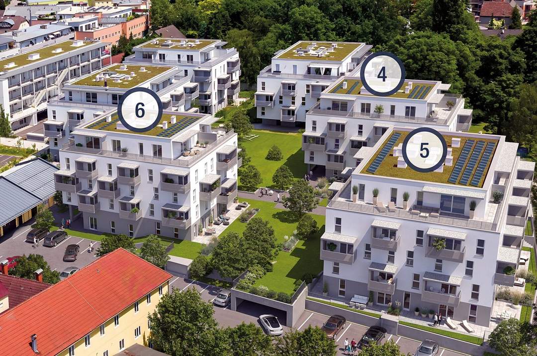 Neubauwohnung im Graumann-Park: Nachhaltig mit Kühlung, direkt im Zentrum