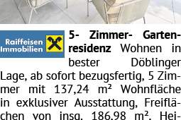5-Zimmer-Gartenresidenz Wohnen in bester Döblinger Lage, ab sofort bezugsfertig, 5 Zimmer mit 137,24, Wohnung-kauf, 1.635.000,€, 1190 Wien 19., Döbling