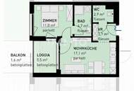 Wohnen in Aspern- 2-Zi-Wohnung mit Balkon, Tiefgarage &amp; U-Bahn-Nähe – Erstbezug!
