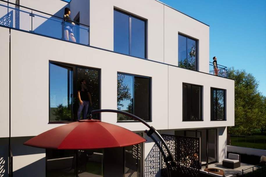 Neu errichtetes Reihenhaus auf 3 Etagen, inkl. Kellergeschoss, 2 Terrassen, Balkon, Garten+ KFZ Stellplatz, Haus-kauf, 599.000,€, 1220 Wien 22., Donaustadt