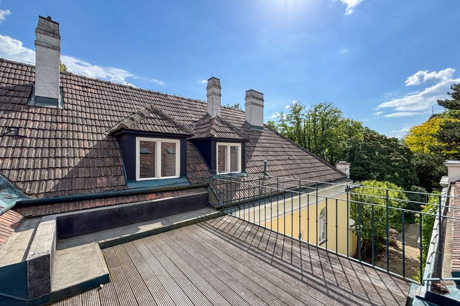 Elegante Wohnung in historischer Villa mit Dachterrasse und Blick ins Grüne, Wohnung-miete, 4.850,00,€, 1130 Wien 13., Hietzing