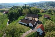 Herrliche Alleinlage: Großzügiges Einfamilienhaus (155m²) mit ehemaligem Wirtschaftsgebäude inmitten der Weinberge mit Blick auf Schloss Kapfenstein!