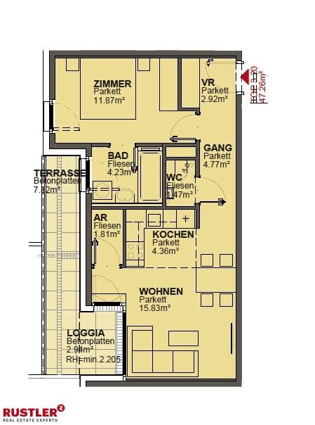 2 Zimmer mit 10m² Terrasse - nähe Marchfeldkanal