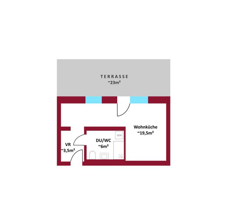 Attraktive Kapitalanlage I DG Wohnung ohne Dachschrägen I ca. 23 m² Dachterrasse I Full-Service-Paket: Verrmietung, Mietverwaltung, Leerstandsbetreuung